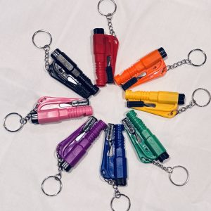 Window-Breaker and Seatbelt-Cutter 3-in-1 Emergency Keychain